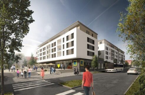 Seitliche Hausansicht