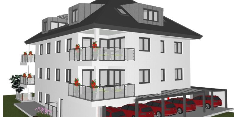 Straßenasicht mit Garagen