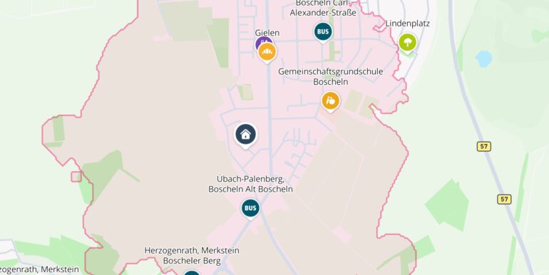 Lageplan Übersicht Fuß 15min