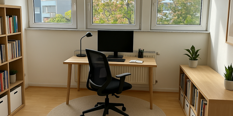 Arbeitszimmer mit KI bearbeitet